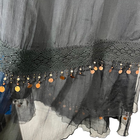 Spenser Jeremy Black Semi Sheer Maxie Skirt with Palettes Disc | Size: 8 - Picture 7 of 8